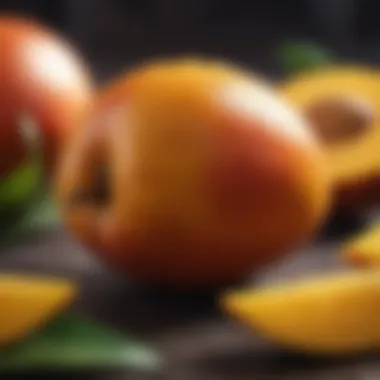 Nutritional Powerhouse: Mango Close-up of a mango, illustrating its nutritional richness and health advantages.