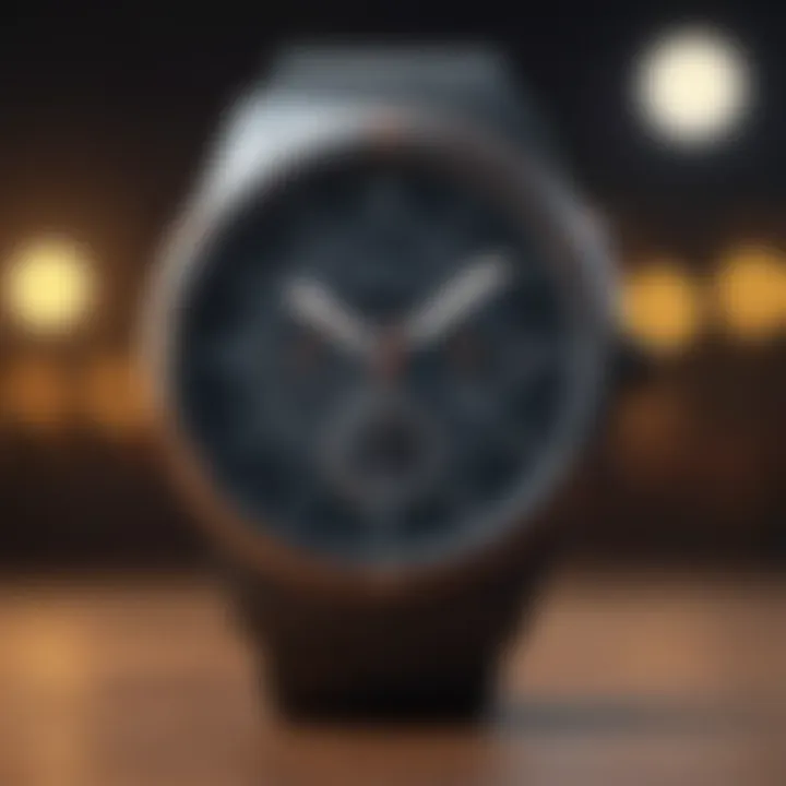 Close-up of smartwatch features on a vibrant screen