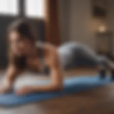 Fitness enthusiast performing a plank exercise for lower belly fat reduction