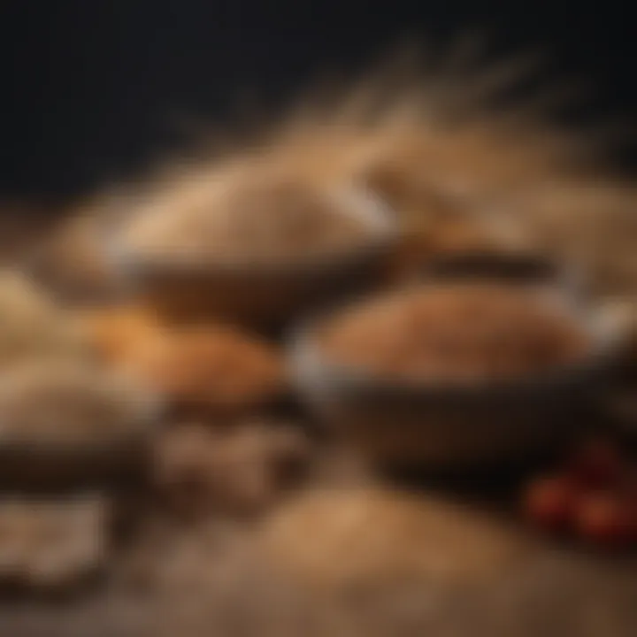 A selection of whole grains and legumes presented aesthetically