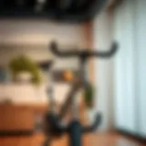 Top view of an indoor cycling bike showcasing its sleek design