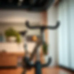 Top view of an indoor cycling bike showcasing its sleek design