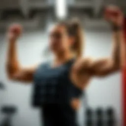 Athlete demonstrating exercises with a weight vest