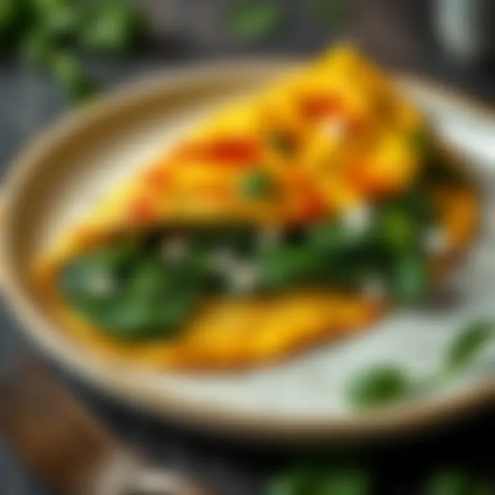 A scrumptious omelette filled with spinach and feta cheese