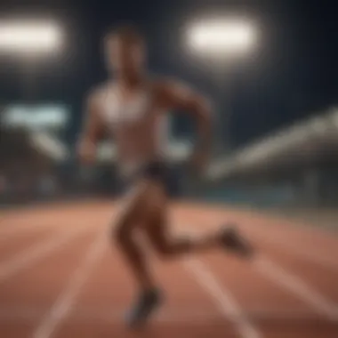 Interval Jogging on the Track Athlete sprinting on a track, showcasing interval jogging technique.