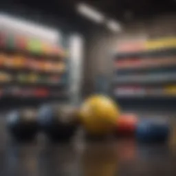 A vibrant display of various fitness accessories in a local store.