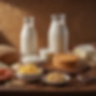 Dairy Delights: Protein and Carbohydrates A selection of dairy products rich in protein and carbs