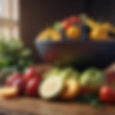 Wholesome Fruits and Vegetables A vibrant bowl of mixed fruits and vegetables