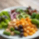 Diverse Low Vitamin B12 Foods A vibrant plate showcasing a variety of low Vitamin B12 foods including leafy greens and legumes