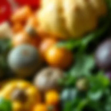 Nutrient-Rich Vegetables A close-up of nutrient-rich vegetables known for their low Vitamin B12 content