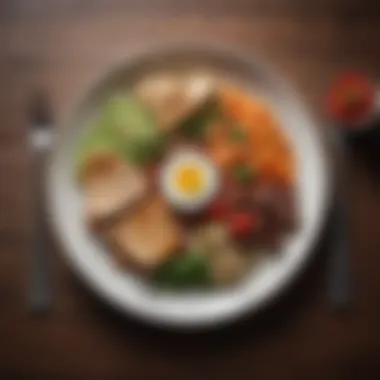 Balanced Macronutrient Meal A well-structured meal plate showcasing a balance of macronutrients