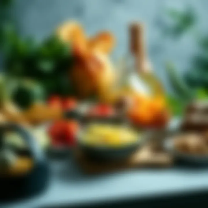 A visually appealing meal prep setup featuring healthy ingredients