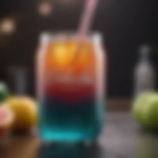 Bubbling alternative beverage with vibrant colors