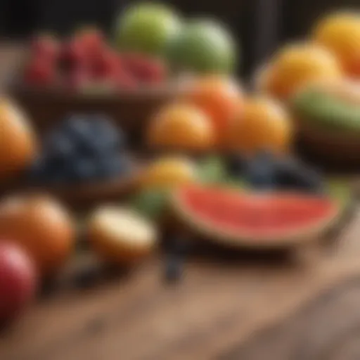 An assortment of low glycemic fruits on a wooden table