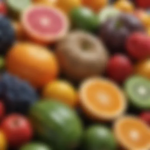 A selection of vibrant fruits and vegetables rich in essential vitamins