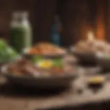 Nutrient-rich prepared protein meals displayed elegantly