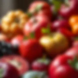 Vibrant assortment of fruits high in quercetin