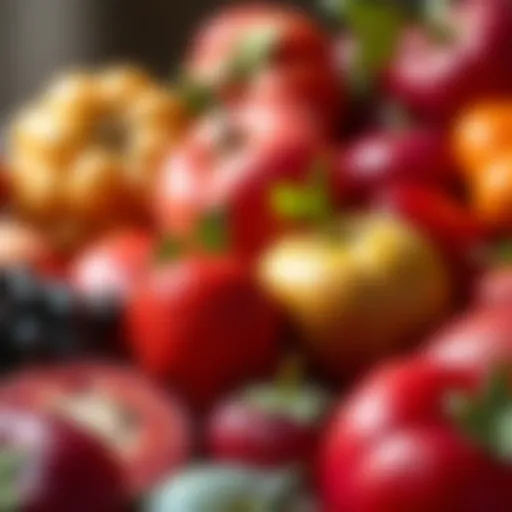 Vibrant assortment of fruits high in quercetin