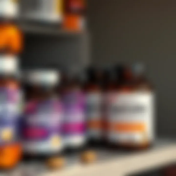 Quercetin Supplements for Health Bottles of quercetin supplements on a shelf