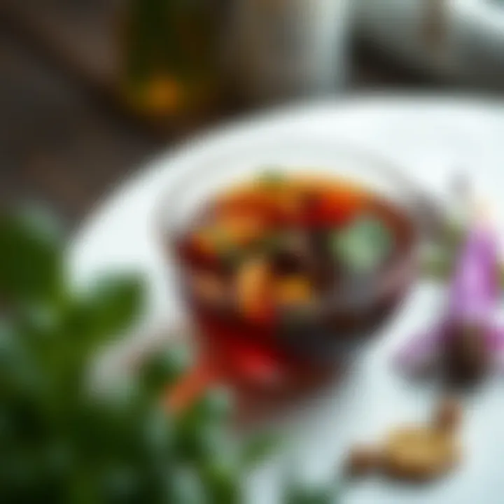 Herbal Tea Infused with Quercetin A bowl of herbal tea infused with quercetin-rich ingredients