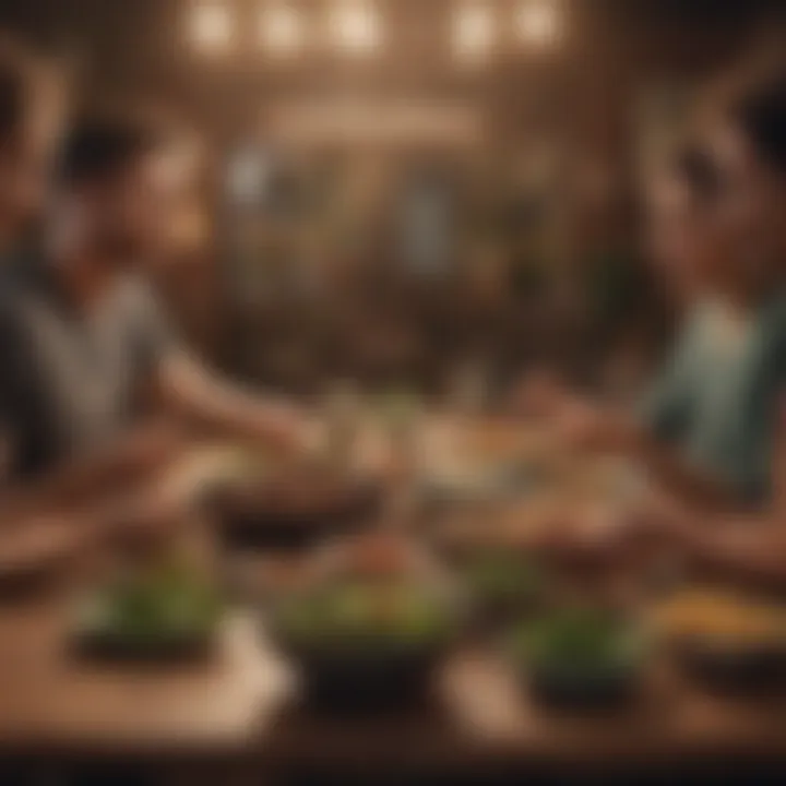 A group of friends enjoying a meat-free meal together