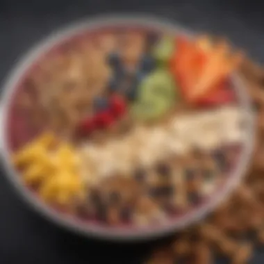 Nut-Infused Smoothie Bowl Delight A smoothie bowl topped with an array of nuts, fruits, and seeds, inviting and nutritious.
