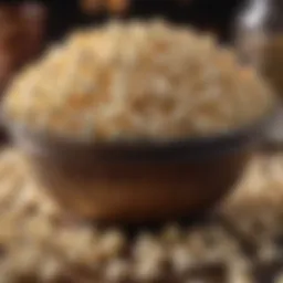 A bowl of fluffy popcorn without oil, showcasing its light texture.