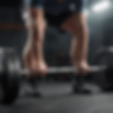 Proper Deadlift Technique A close-up of a person performing a deadlift with focus on form