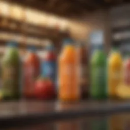 An assortment of healthy beverages showcasing vibrant colors and natural ingredients