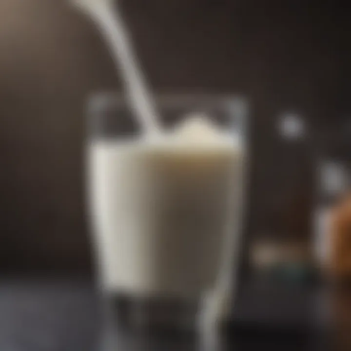 Close-up of a glass of milk with a soothing effect