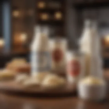 Diverse Dairy Products and Their Effects A dairy product selection on a table