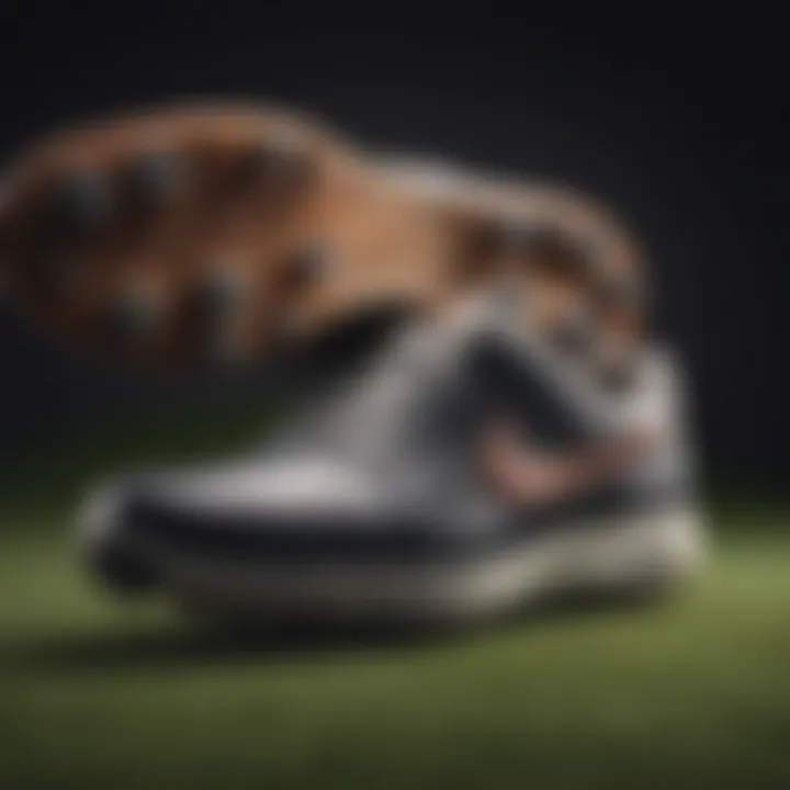 An illustration comparing the Nike Victory Golf Shoe with a competitor's footwear.