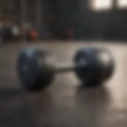 Dumbbell weights in various materials on a gym floor