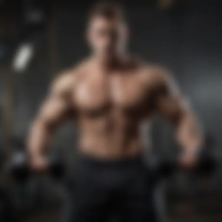 A person demonstrating a unique training technique with dumbbells