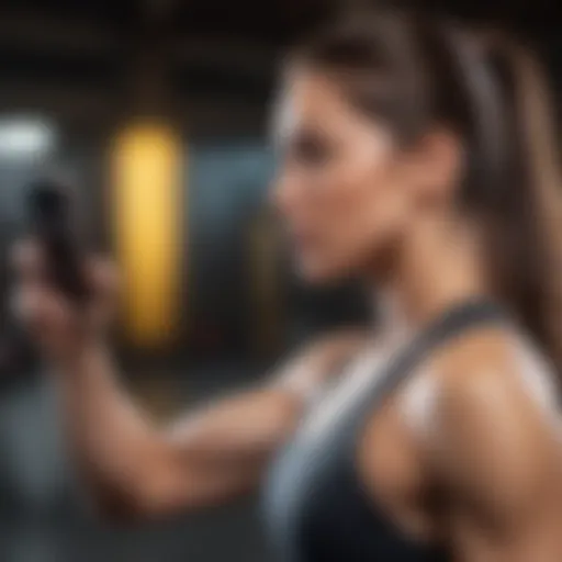 User engaging with a fitness app on a smartphone