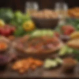 A vibrant array of low-calorie foods
