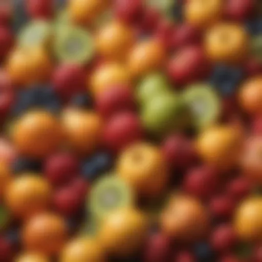 An array of fruits rich in vitamins for weight loss