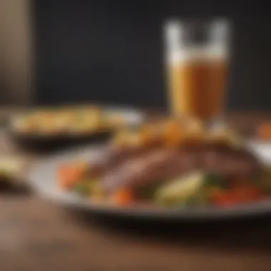 Conceptual image of balanced dieting alongside fasting