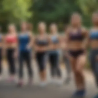 A dynamic scene of diverse individuals participating in an outdoor fitness class, illustrating community support in weight loss journeys.