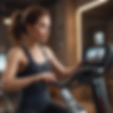 User-friendly fitness bike interface showcasing features