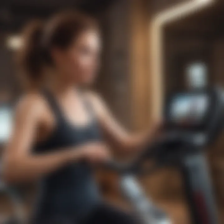 User-friendly fitness bike interface showcasing features