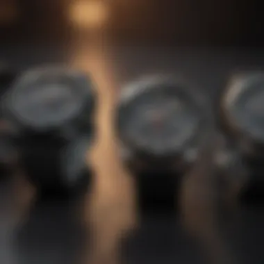 Diverse Selection of Fitness Watches A variety of fitness watches laid out on a surface