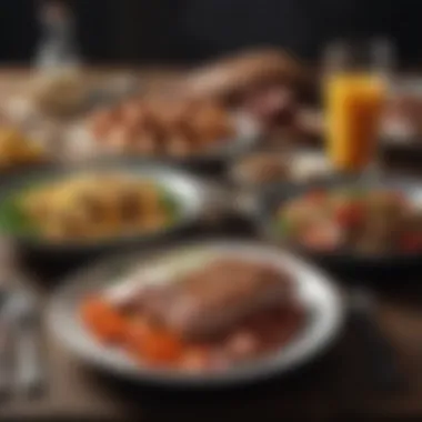 Optimal Meal Timing for Muscle Gain A well-structured meal plan showcasing various food portions and timings