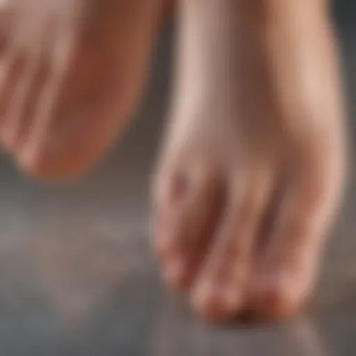 Close-up of healthy toes with vibrant skin