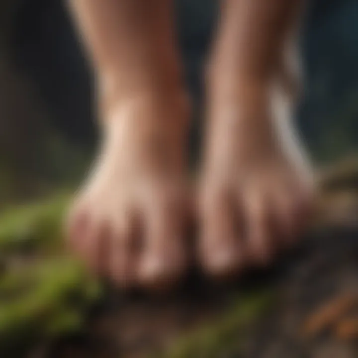 Illustration of the symptoms of fungus toe on feet