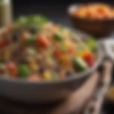 Nutrient-Rich Quinoa Salad A vibrant bowl of quinoa salad filled with vegetables and legumes.