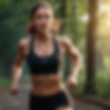 Monitoring Intensity During HIIT Jogging Heart rate monitor displaying intense workout metrics
