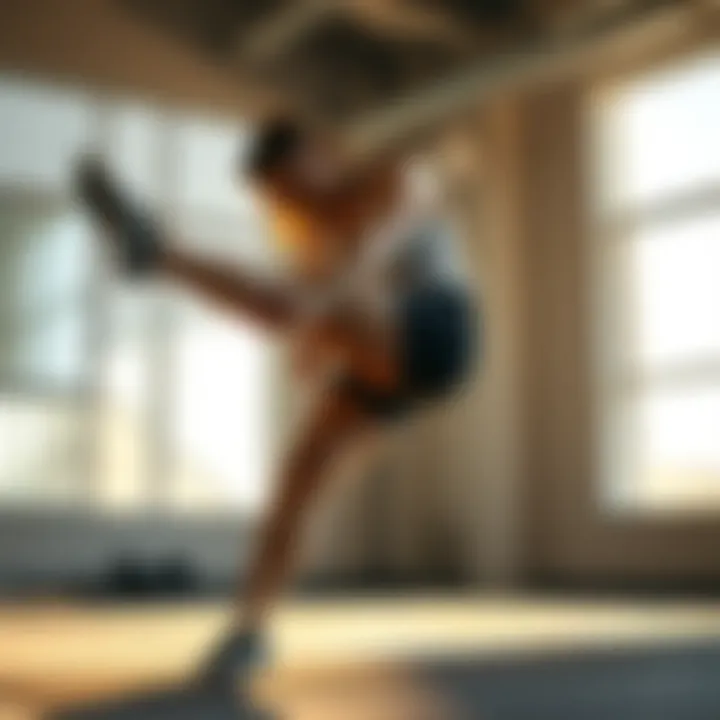 Dynamic Stretch for Leg Muscles Dynamic stretch targeting the quadriceps