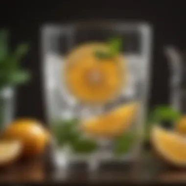 Hydrating Infused Water for Fasting A glass of infused water with herbs and citrus fruits for hydration