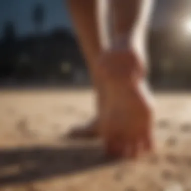Blister on a foot with a soothing treatment applied